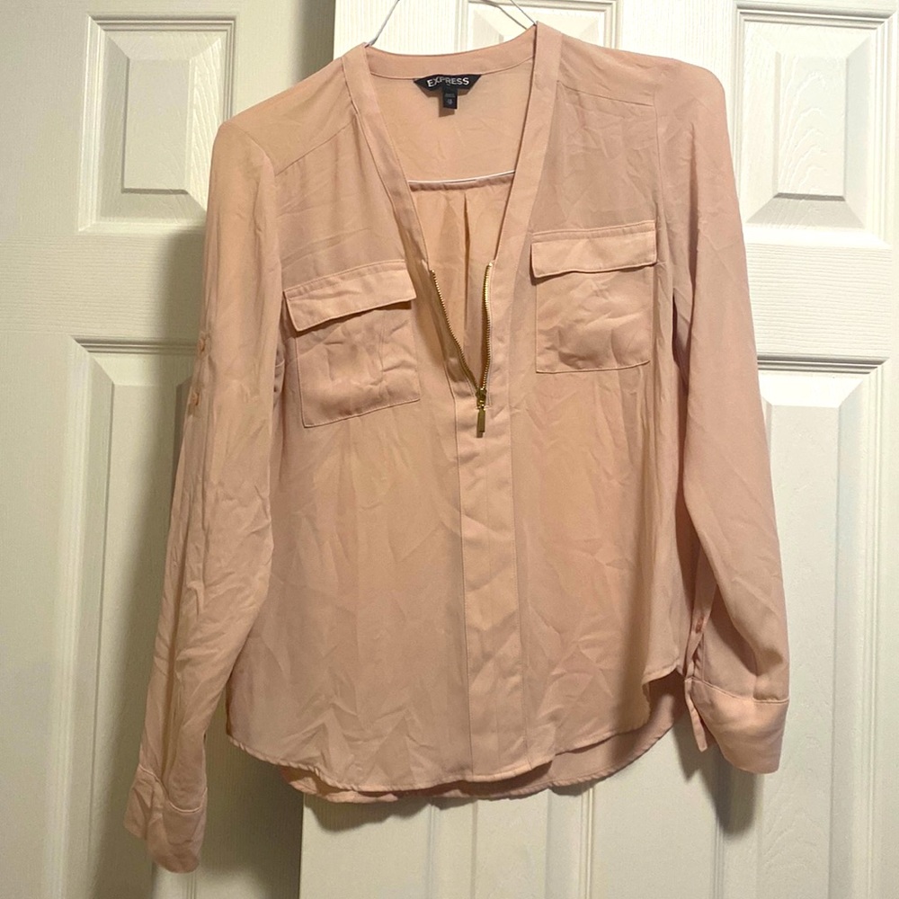 Express Long Sleeve Dusty Rose Blouse